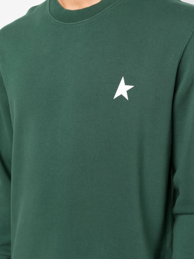 Shop Golden Goose Logo-print Cotton Sweatshirt In Green