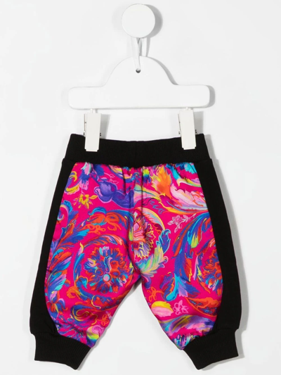 Versace Kaleidoscopic Barocco Track Pants In Black