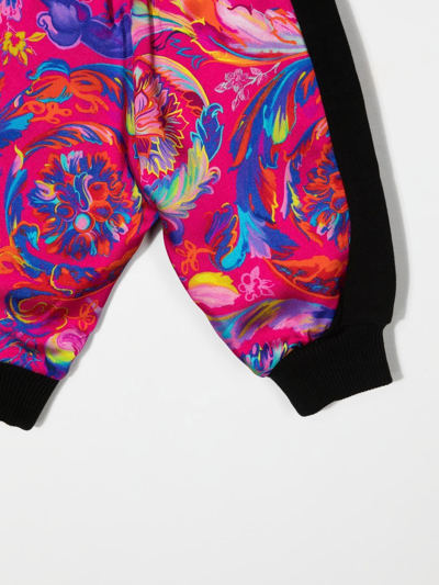 Shop Versace Kaleidoscopic Barocco Track Pants In Black