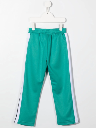 Palm Angels Side-stripe Logo-print Track Pants In Blue