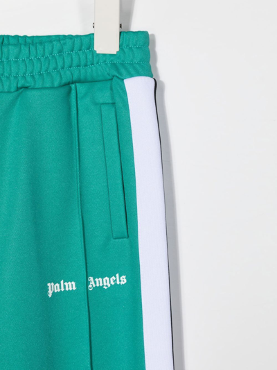 Palm Angels Side-stripe Logo-print Track Pants In Blue