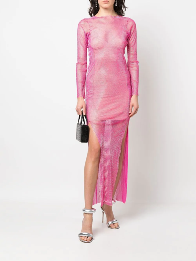 Shop Santa Brands Rhinestone-embellished Maxi Dress In Pink