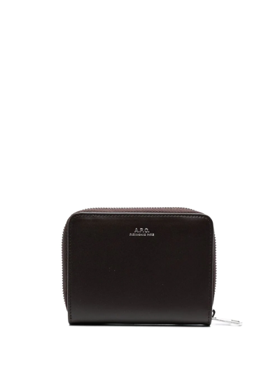 Shop Apc Emmanuel Compact Wallet In Brown