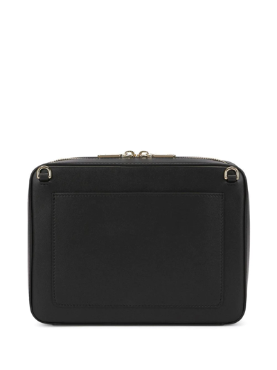Dolce & Gabbana Black Crossbody Bag With Quilted Dg Logo In Leather Woman In Black