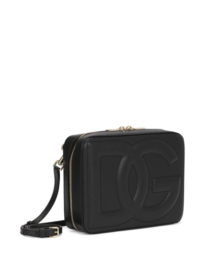 Shop Dolce & Gabbana Medium Dg Logo Camera Bag In Black