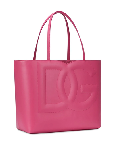 Shop Dolce & Gabbana Medium Dg Logo Tote Bag In Pink