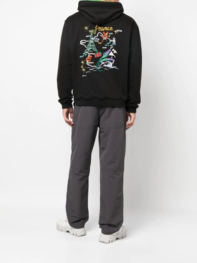 Shop Kenzo Embroidered-motif Cotton Hoodie In Black