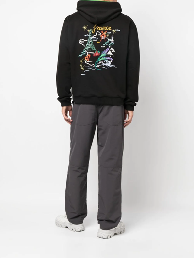 Kenzo Embroidered-motif Cotton Hoodie In Black