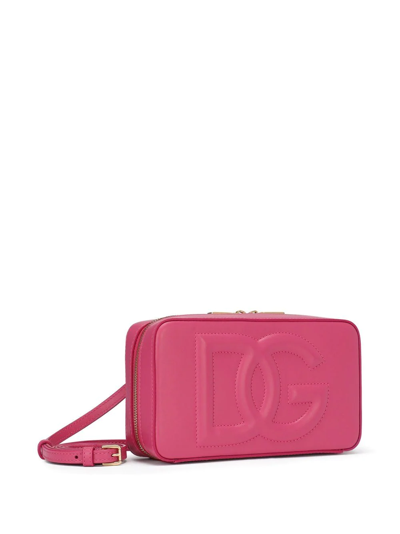 Dolce & Gabbana Embossed-logo Cross-body Bag In Pink
