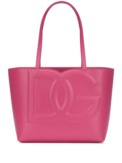 Shop Dolce & Gabbana Small Dg Logo Tote Bag In Pink