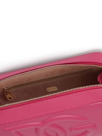 Dolce & Gabbana Embossed-logo Cross-body Bag In Pink