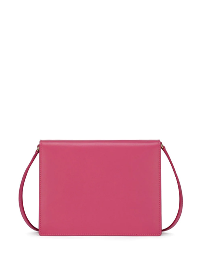 Shop Dolce & Gabbana Dg Logo Leather Crossbody Bag In Pink