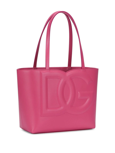 Shop Dolce & Gabbana Small Dg Logo Tote Bag In Pink