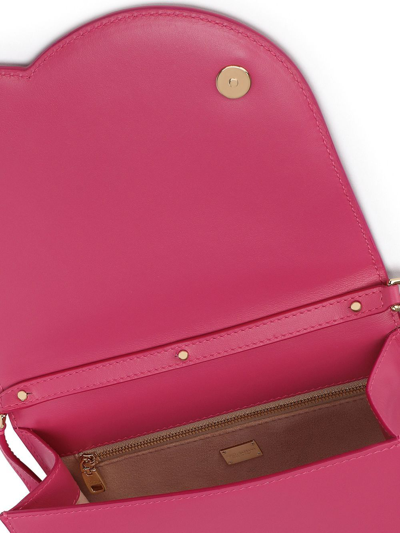 Shop Dolce & Gabbana Dg Logo Leather Crossbody Bag In Pink