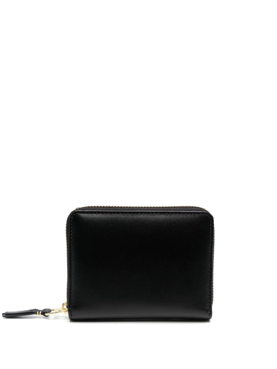 Comme Des Garçons Zip-up Leather Wallet In Black