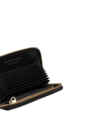 Comme Des Garçons Zip-up Leather Wallet In Black
