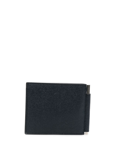 Shop Tom Ford Logo-print Leather Wallet In Blue