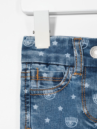 Shop Chiara Ferragni Eye-motif Jeans In Blue