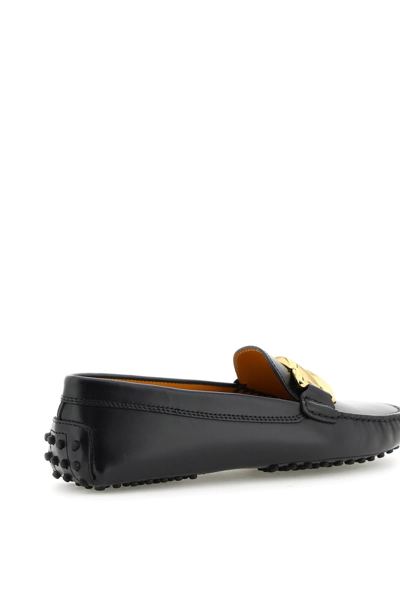 Shop Tod's Gommino Driving Shoes With Chain In Black