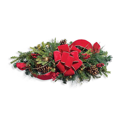 Shop Frontgate Christmas Cheer Horizontal Window Swag With Bow