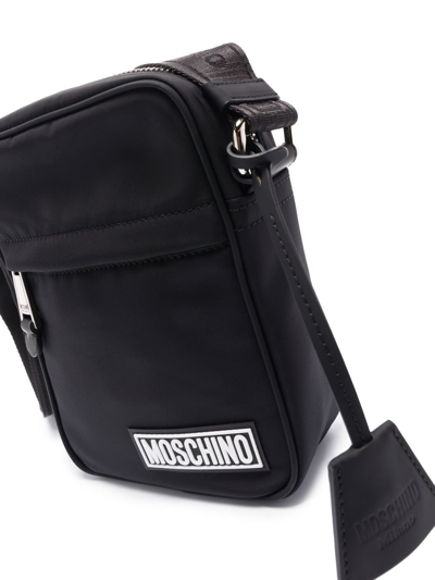 Shop Moschino Logo-patch Messenger Bag In Black