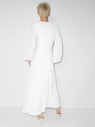 Rotate Birger Christensen White Sirin Sequinned Midi Dress In Weiss