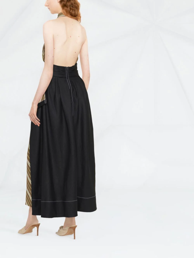 Tory Burch Variegated Stripe Poplin Dress In Green