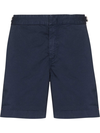 Shop Orlebar Brown Buckle-detail Tailored Shorts In Blau