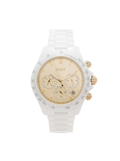 Shop Hugo Boss Novia Chronograph 38mm In Gold