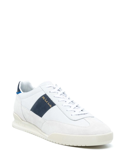 Ps By Paul Smith Ps Paul Smith Man Sneakers Light Grey Size 9 Cow Leather In Weiss