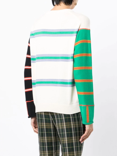 Shop Ps By Paul Smith Striped Crew-neck Jumper In Mehrfarbig