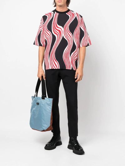 Moncler Abstract-print Short-sleeve T-shirt In Black