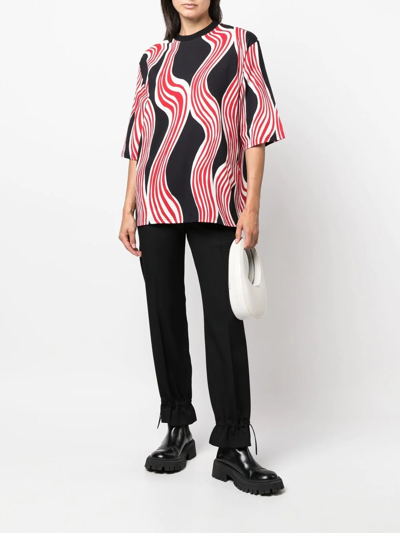 Moncler Abstract-print Short-sleeve T-shirt In Black