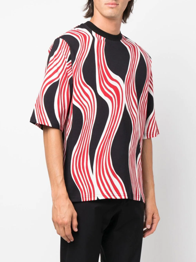 Moncler Abstract-print Short-sleeve T-shirt In Black