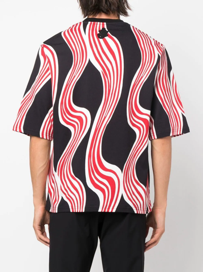 Moncler Abstract-print Short-sleeve T-shirt In Black