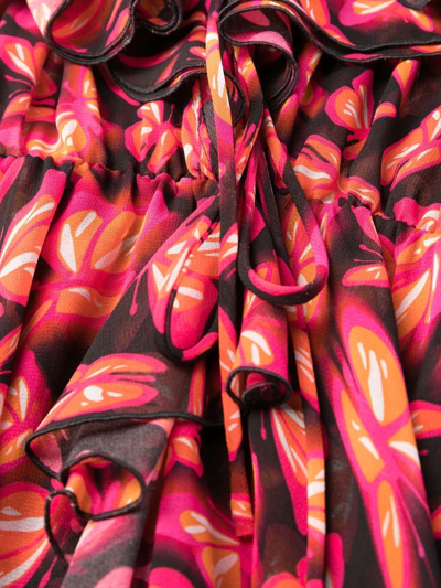 Msgm Butterfly Pattern Mini Dress In Rosa