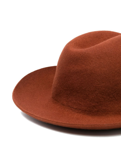 Ruslan Baginskiy Embroidered-logo Wool Felt Hat In Orange
