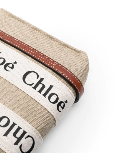 Chloé Women Woody Mini Canvas Tote In Nude