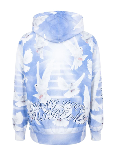 Shop Supreme Doves-print Hoodie In Blue