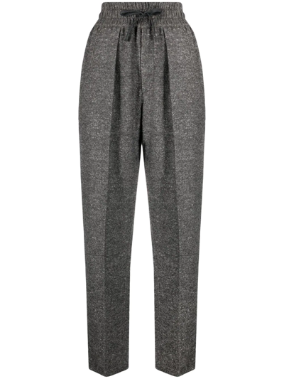 Shop Isabel Marant Étoile Miroki Drawstring Tapered Trousers In Grau