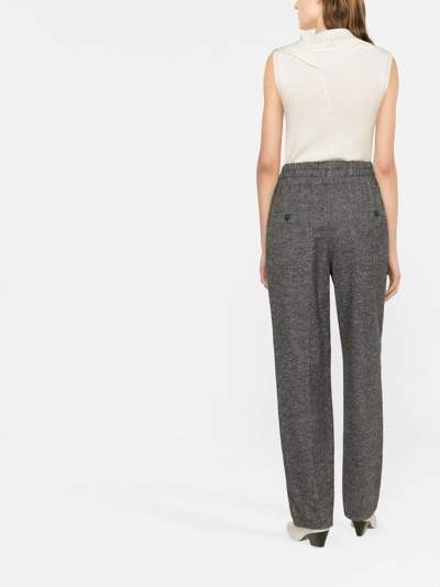 Shop Isabel Marant Étoile Miroki Drawstring Tapered Trousers In Grau