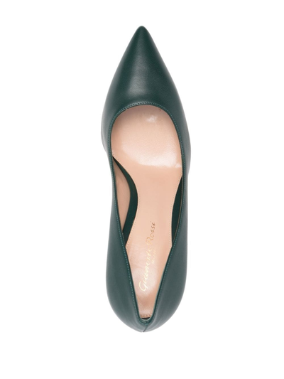 Shop Gianvito Rossi 90mm Pointed Leather Pumps In Green