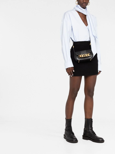 Valentino Garavani Vlogo Chain Small Leather Shoulder Bag In Black