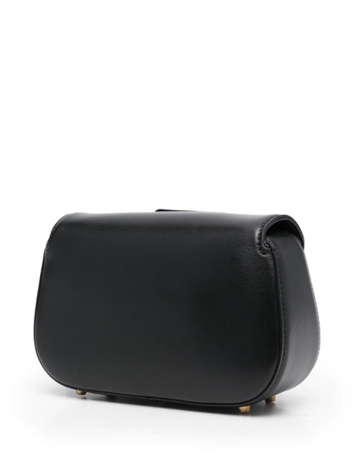 Shop Valentino Vlogo Leather Crossbody Bag In Black