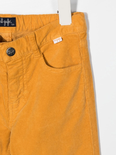 Shop Il Gufo Corduroy Straight-leg Trousers In Yellow