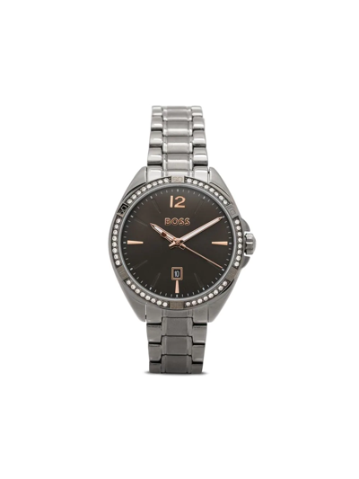 Shop Hugo Boss Felina Quartz 30mm In Grey