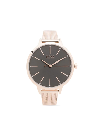 Shop Hugo Boss Symphony Quartz 38mm In Grey