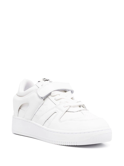 Shop Isabel Marant Panelled Leather Sneakers In White