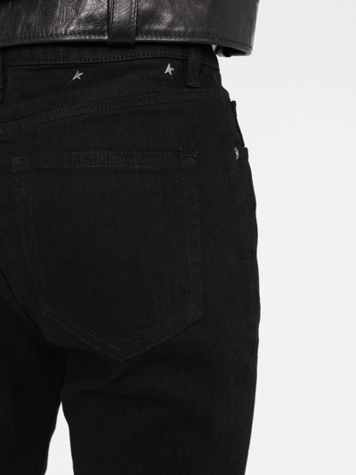 Shop Golden Goose Star-stud Flared Jeans In Black