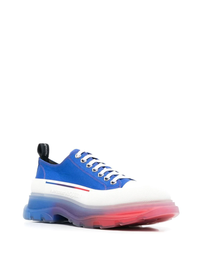 Shop Alexander Mcqueen Tread Slick Ombré Lace-up Sneakers In Blue